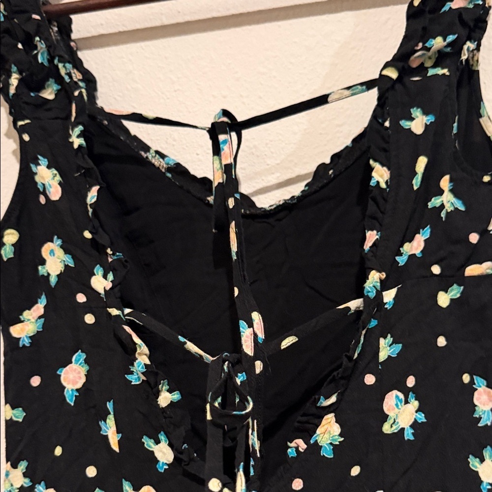 Free People Black and Yellow Floral Midi Dress - Picture 7 of 10